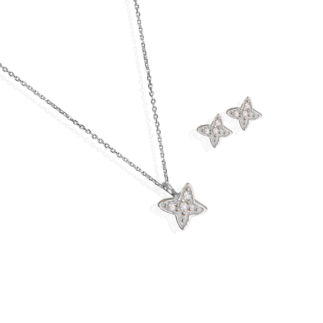 Butterfly Embellished Pendant Set