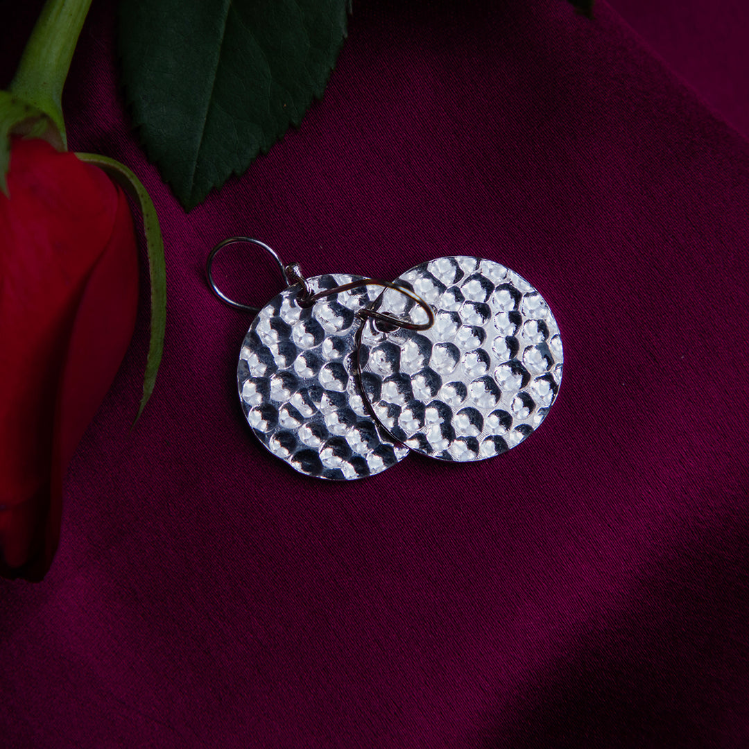 Statement Tribal Round Silver Earrings