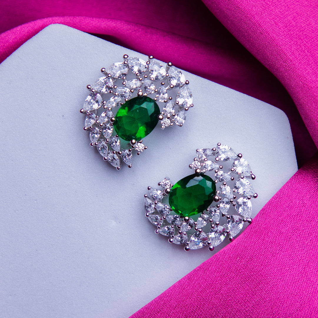 Emerald Obsession Wave Earrings