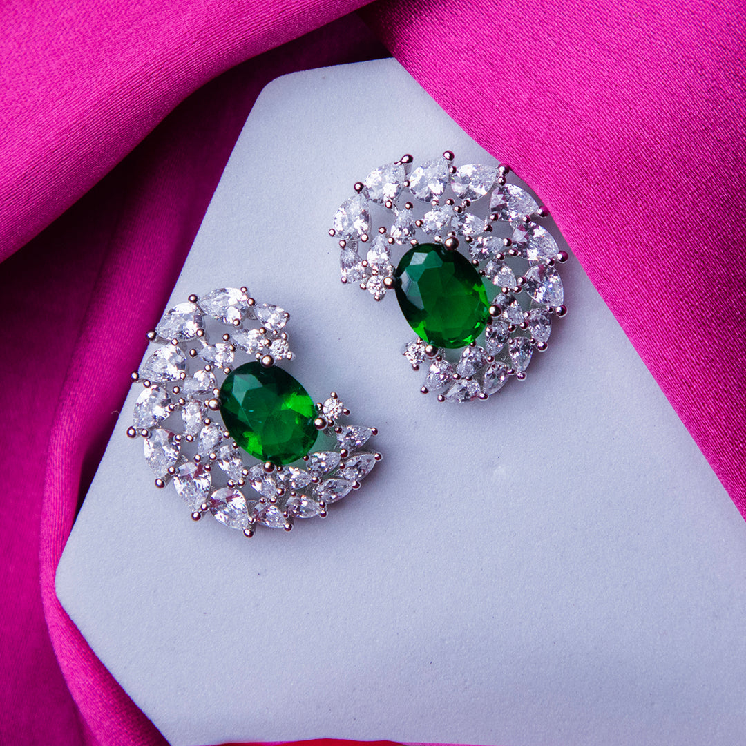 Emerald Obsession Wave Earrings
