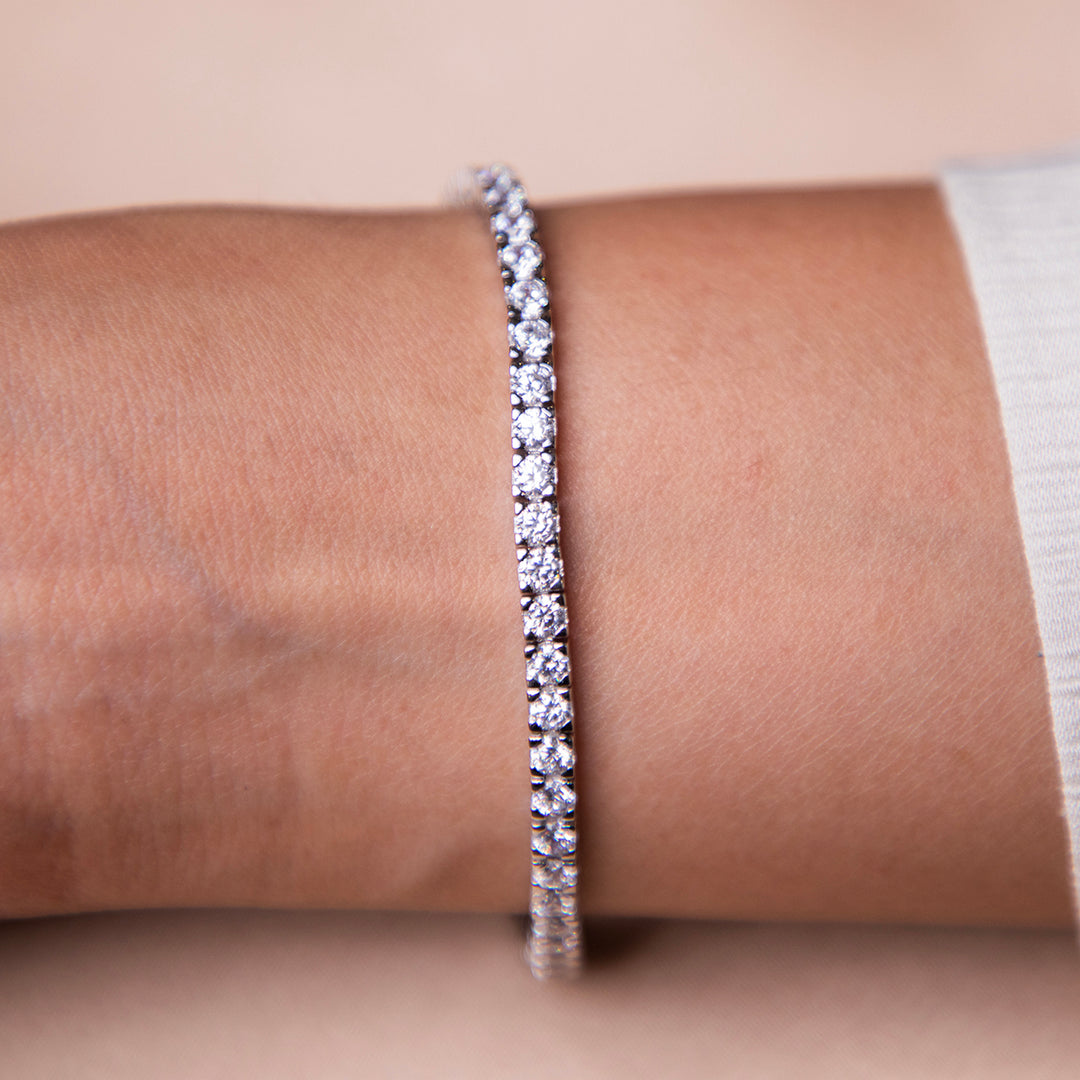 Classic Silver Tennis Bracelet