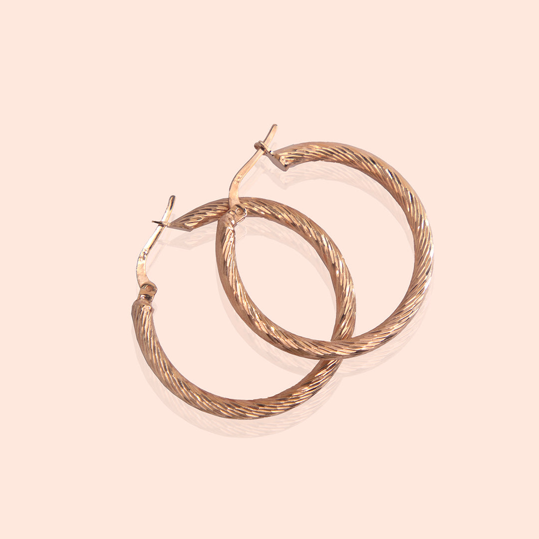 Statement Textured Gold Hoops