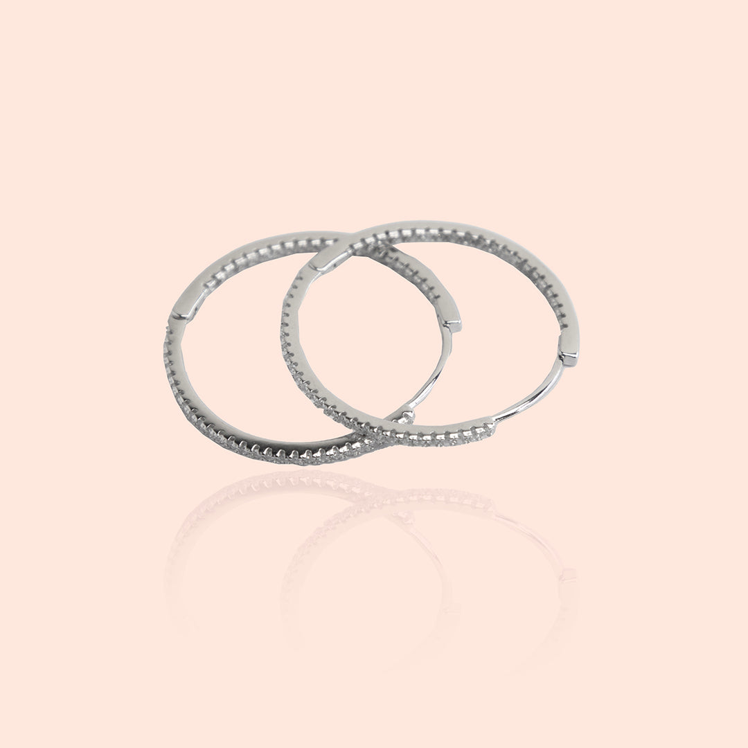 Chic Bangle Styled Silver Hoops
