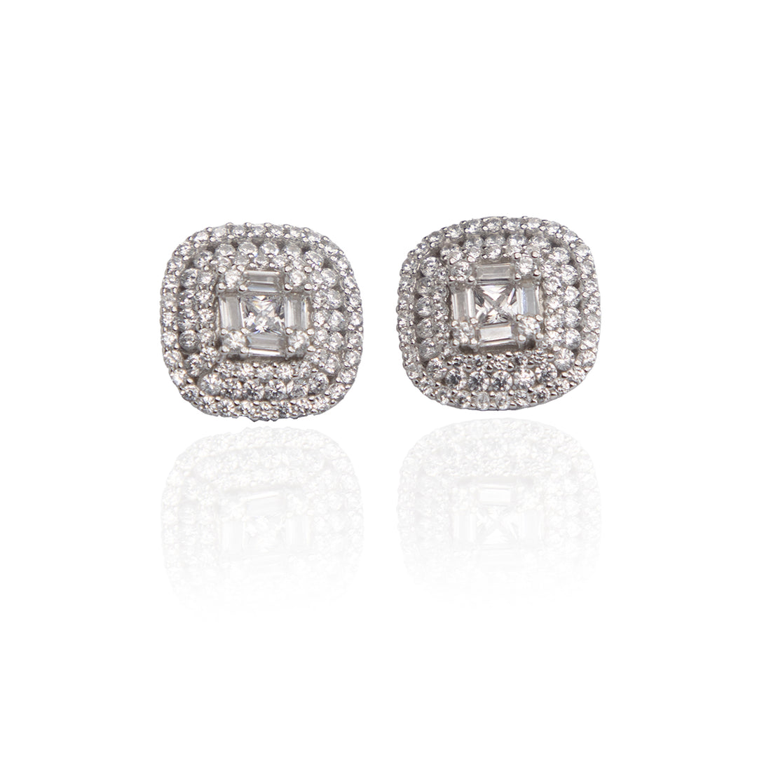 Shimmering Sterling Silver Statement Studs