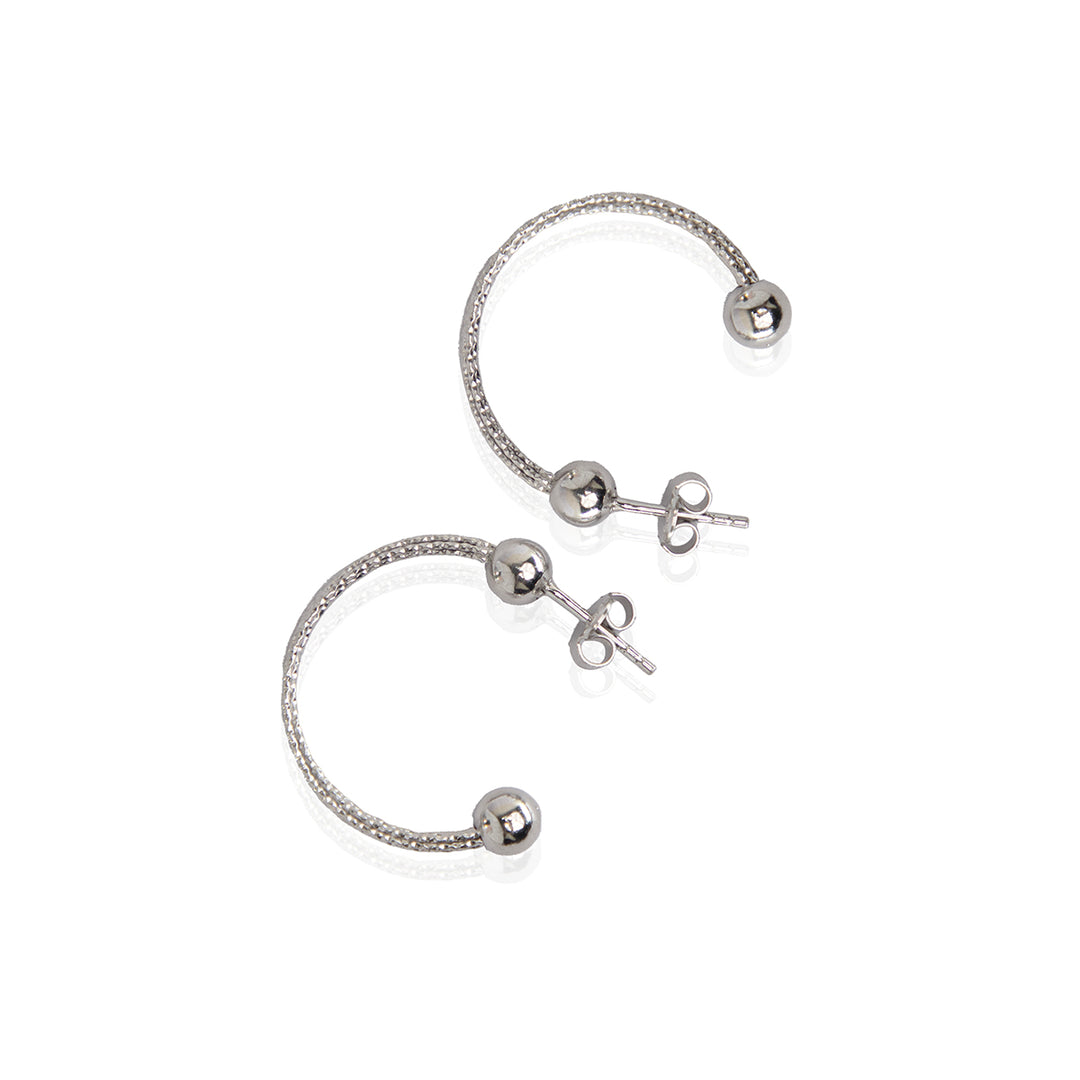 3-Layered Sterling Silver Semi Hoop