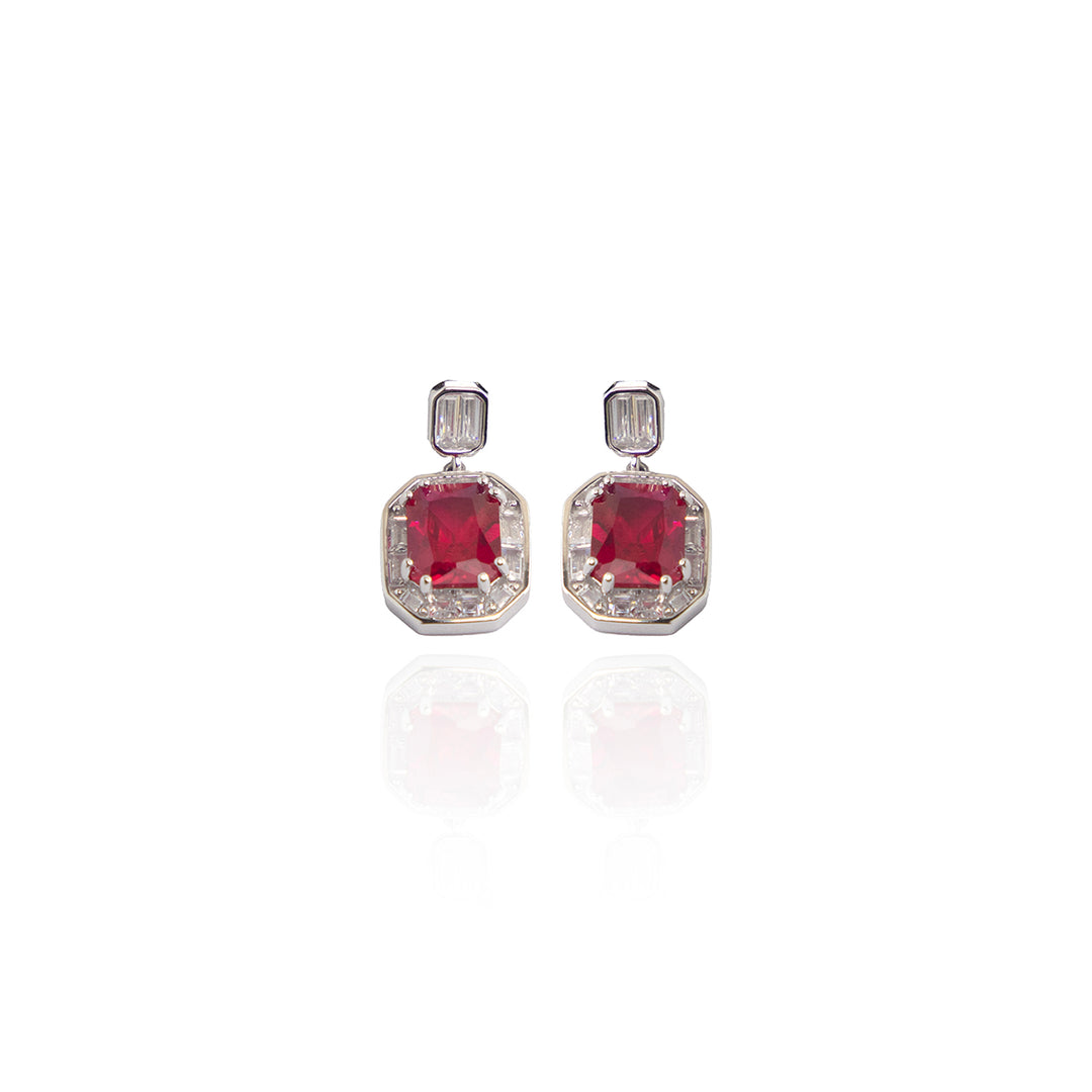 Statement Red Gemstone Earrings
