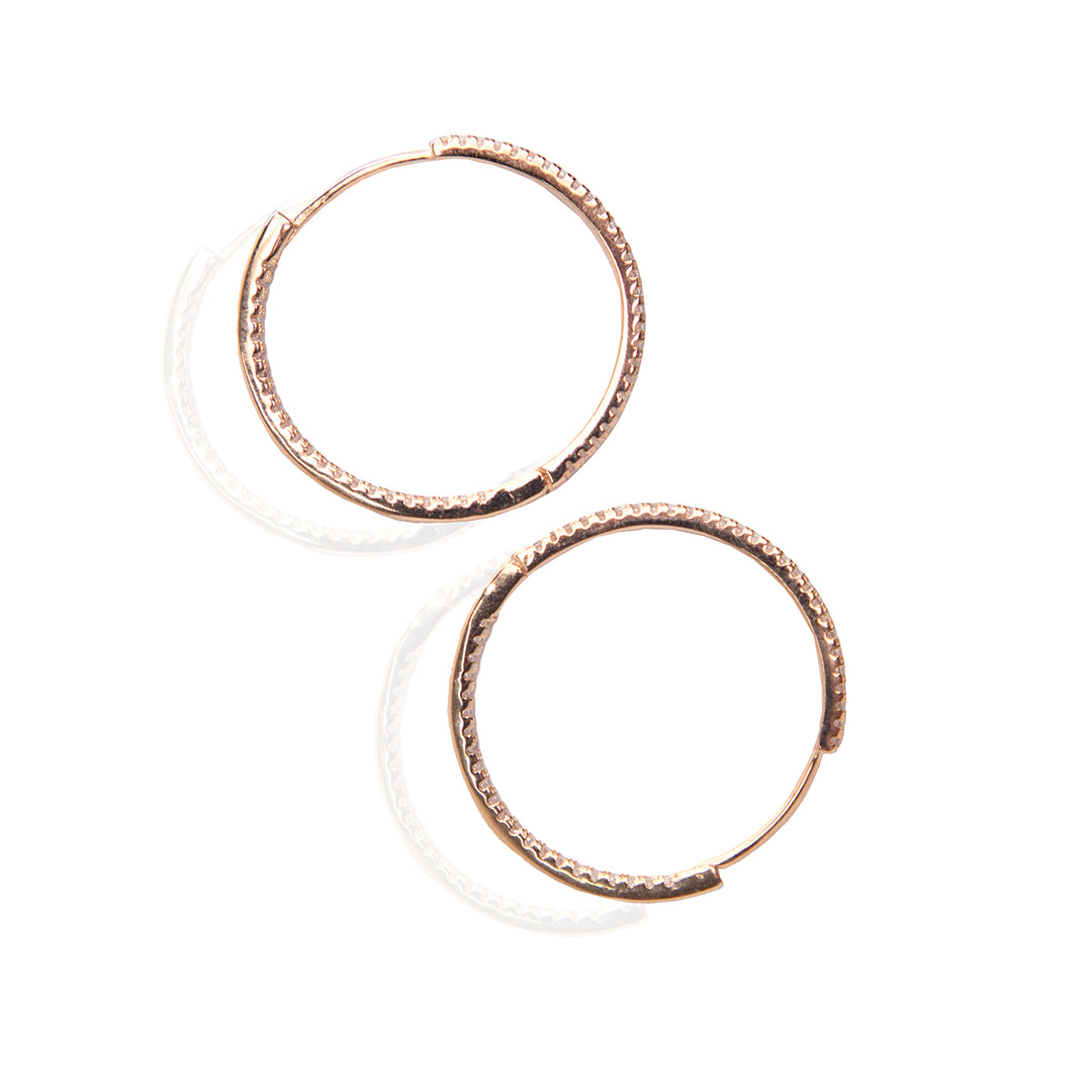 Chic Bangle Styled Rose Gold Hoops