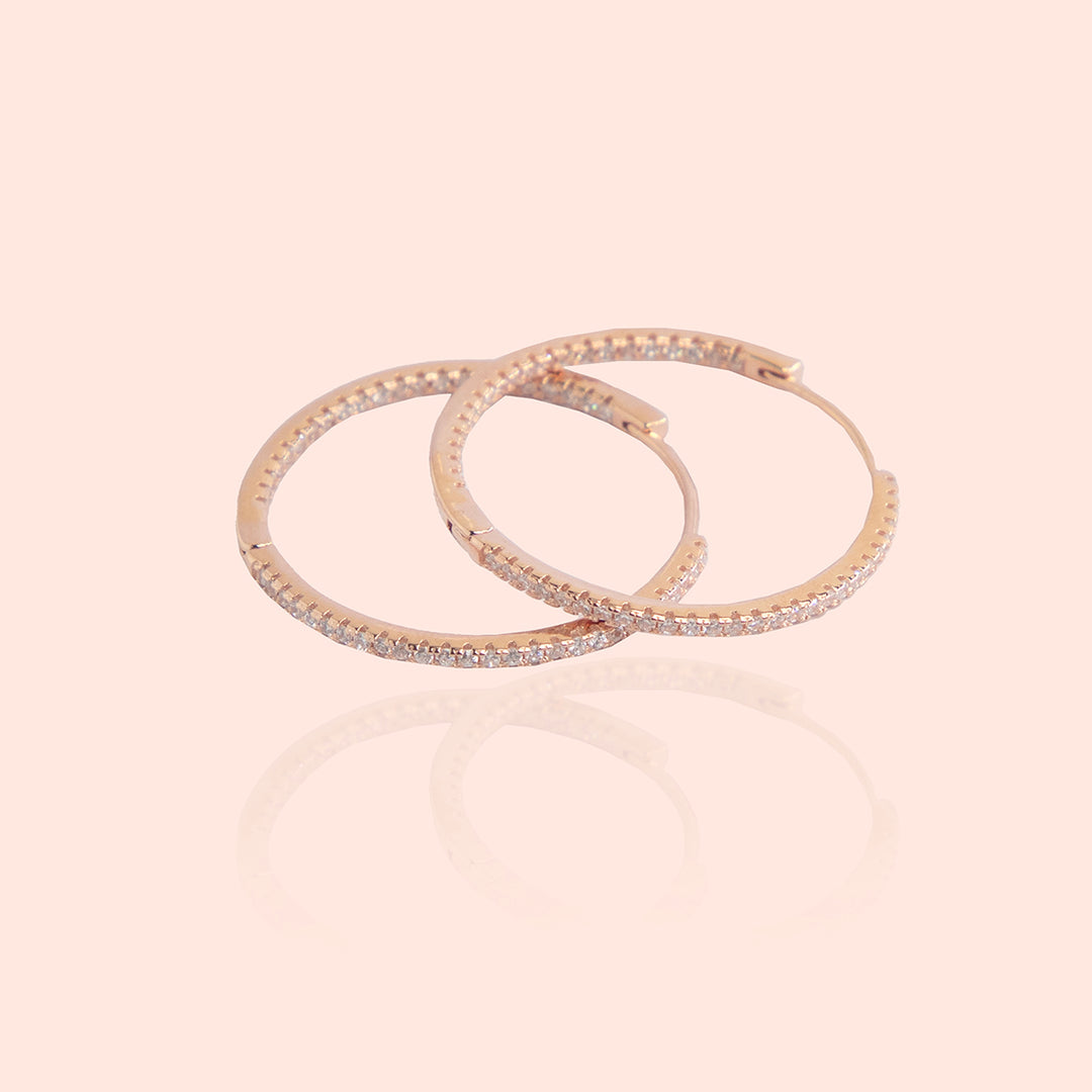 Chic Bangle Styled Rose Gold Hoops