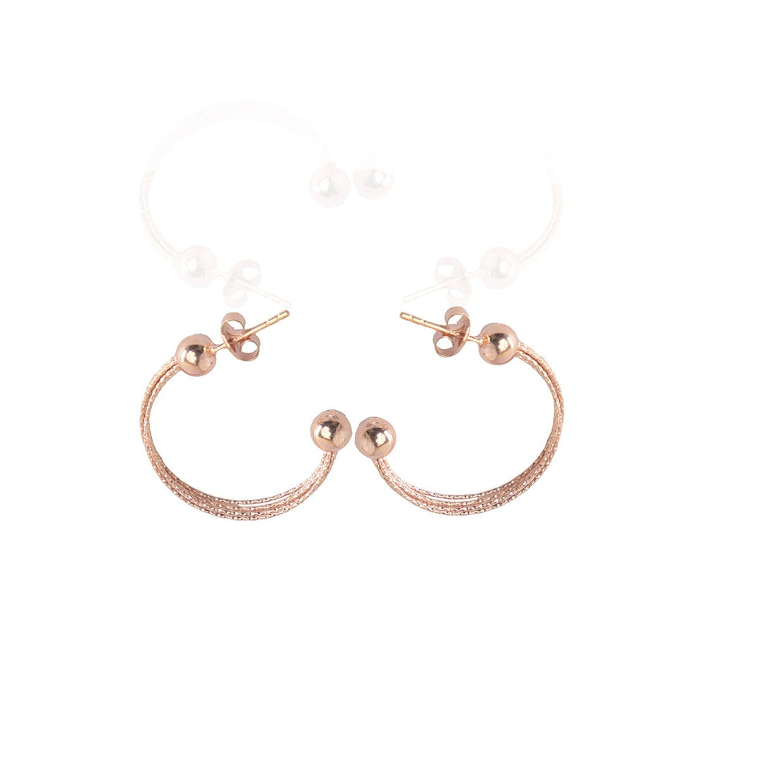 3-Layered Rose Gold Semi Hoop
