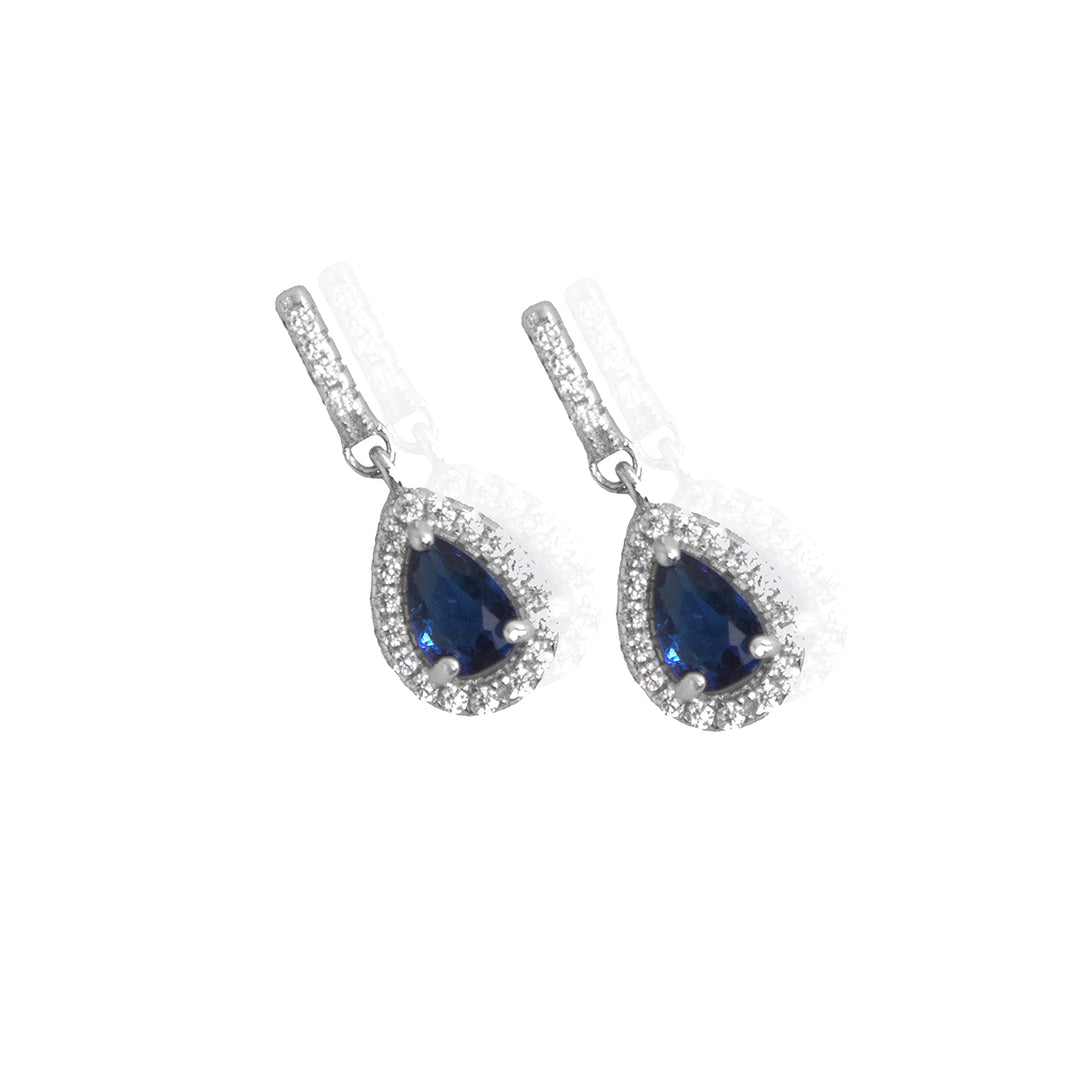 Deep Blue Gemstone Drop Earrings