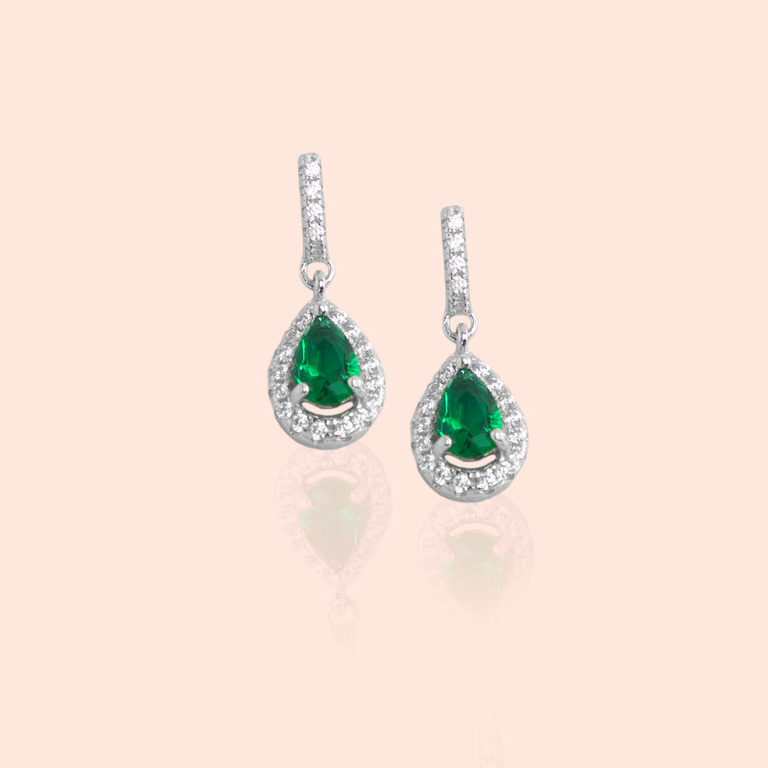 Exotic Green Gemstone Drop Earrings