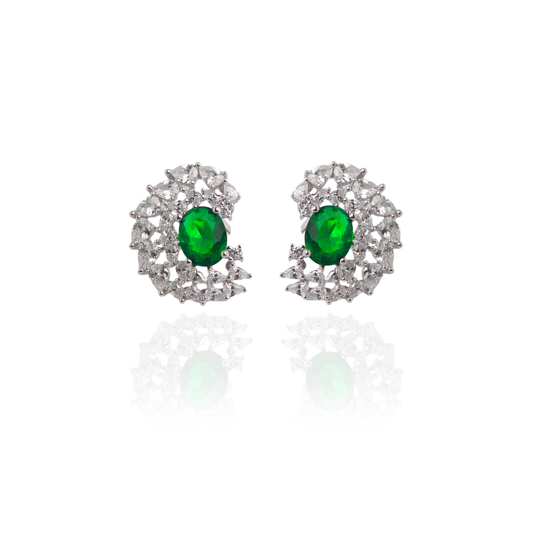 Emerald Obsession Wave Earrings