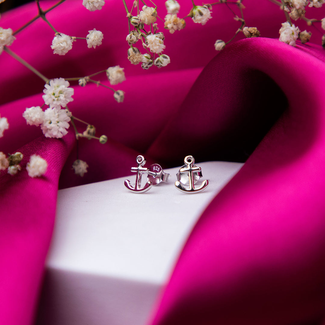Mini Anchor Silver Studs