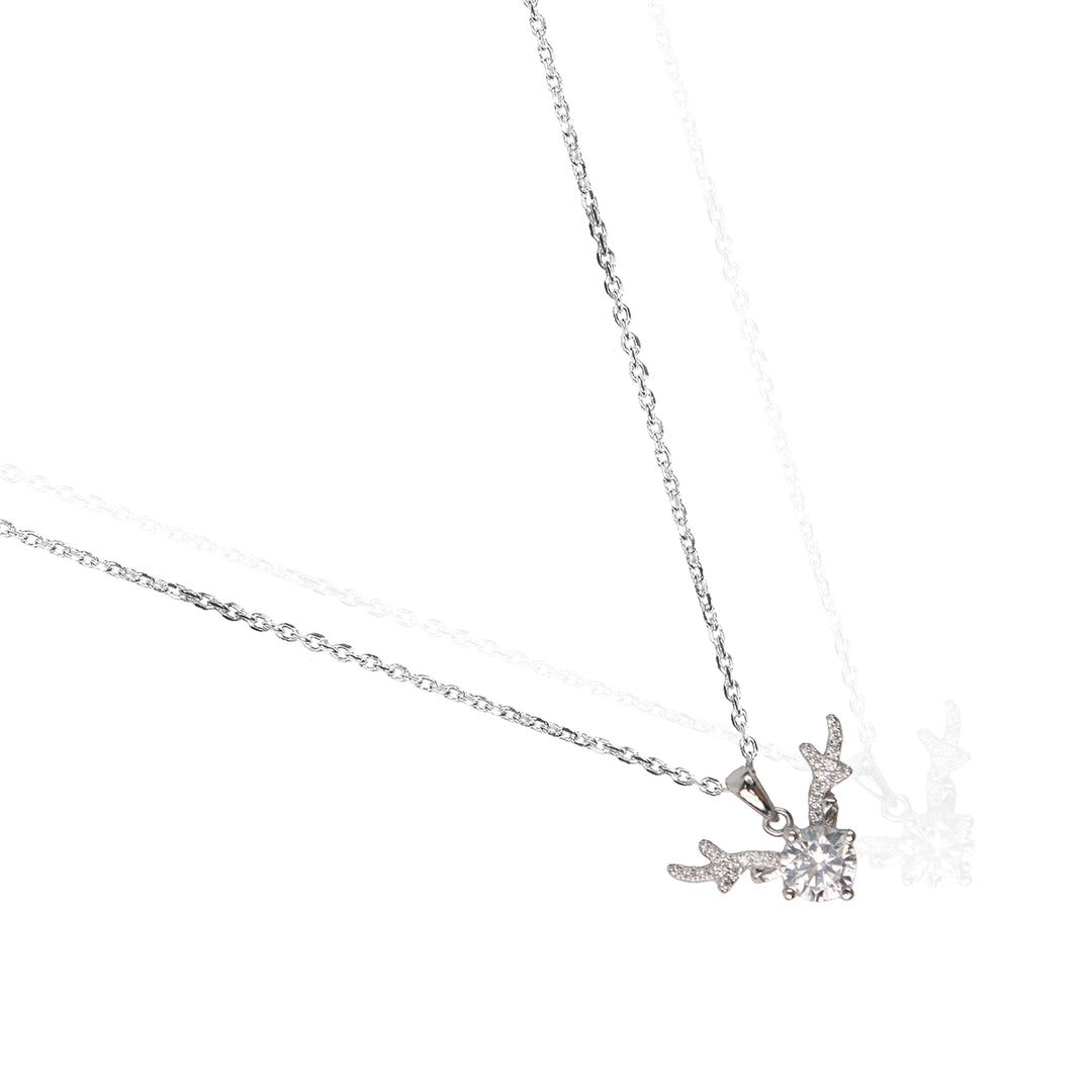 Winter Solitaire Silver Pendant Chain