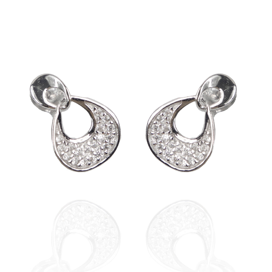 Stylish Silver Embellished Earrings