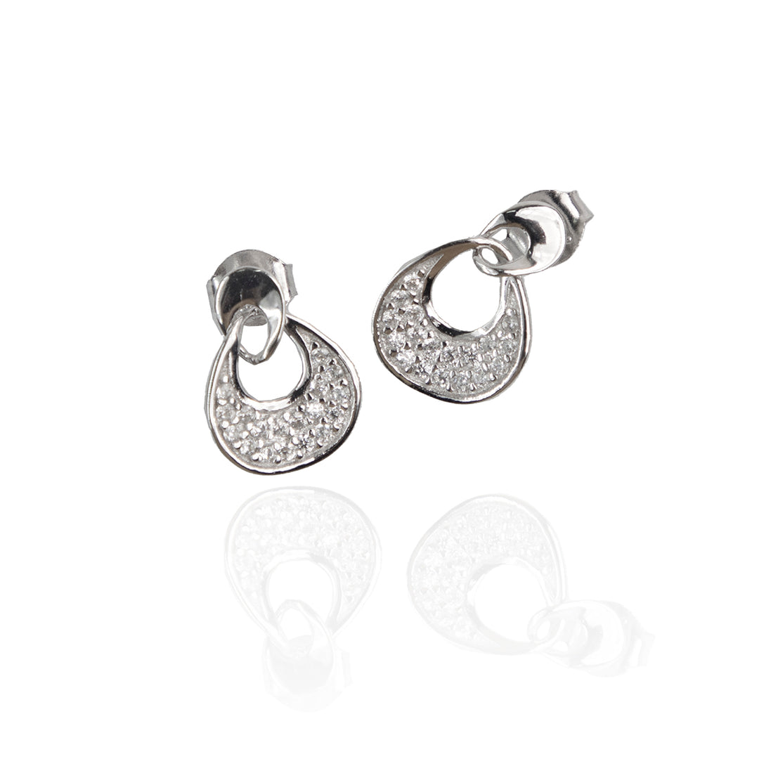 Stylish Silver Embellished Earrings