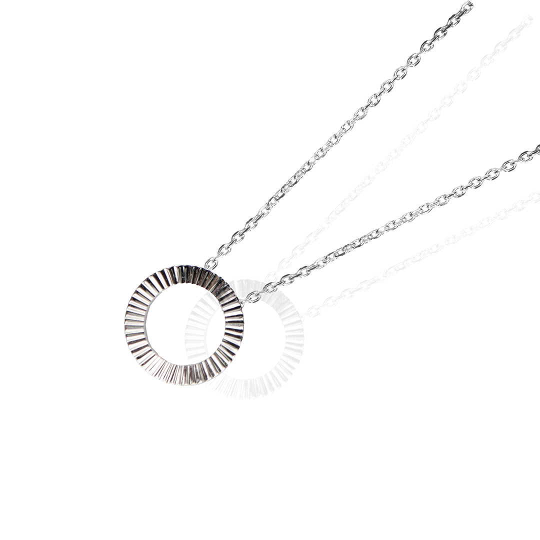Silver Sun Dial Pendant Chain
