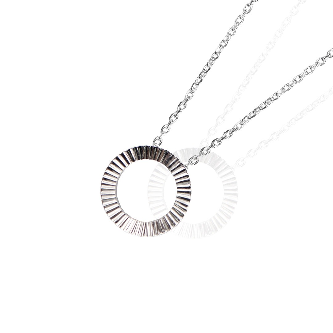 Silver Sun Dial Pendant Chain