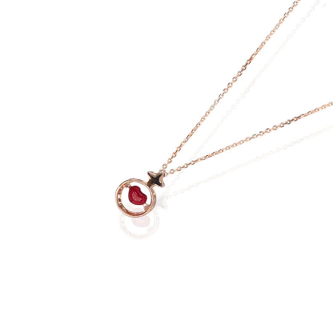 Playful Heart Rose Gold Pendant Chain