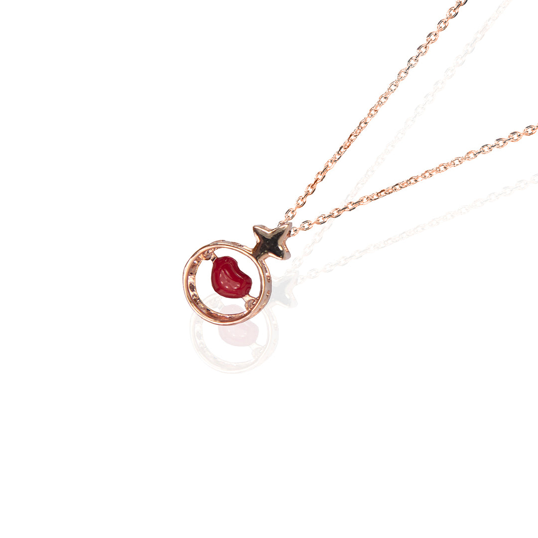 Playful Heart Rose Gold Pendant Chain