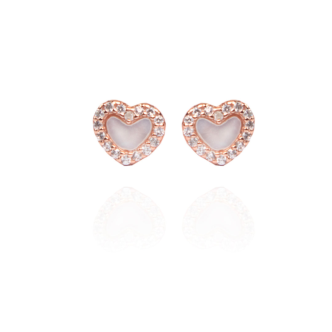 Classic Heart Rose Gold Studs