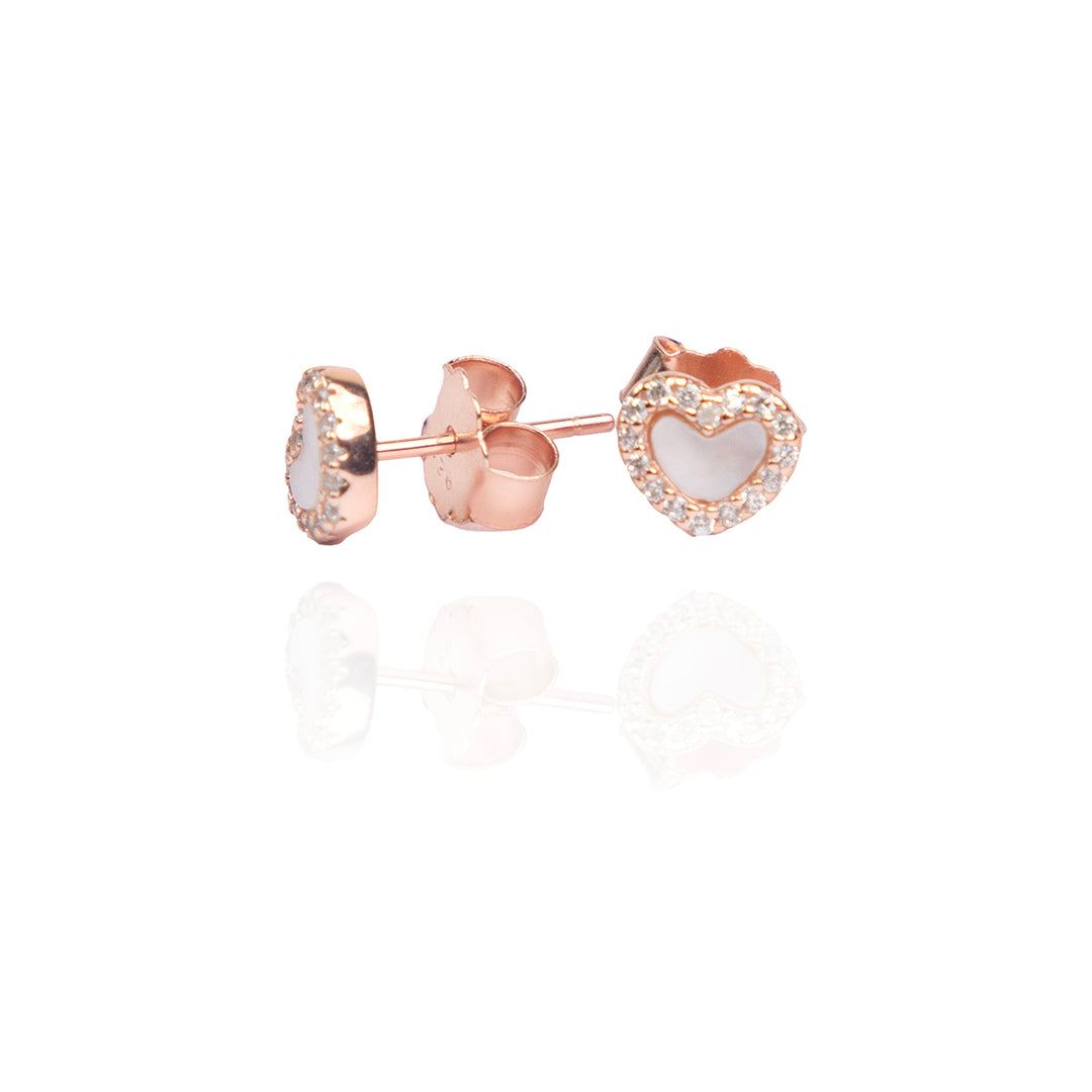 Classic Heart Rose Gold Studs