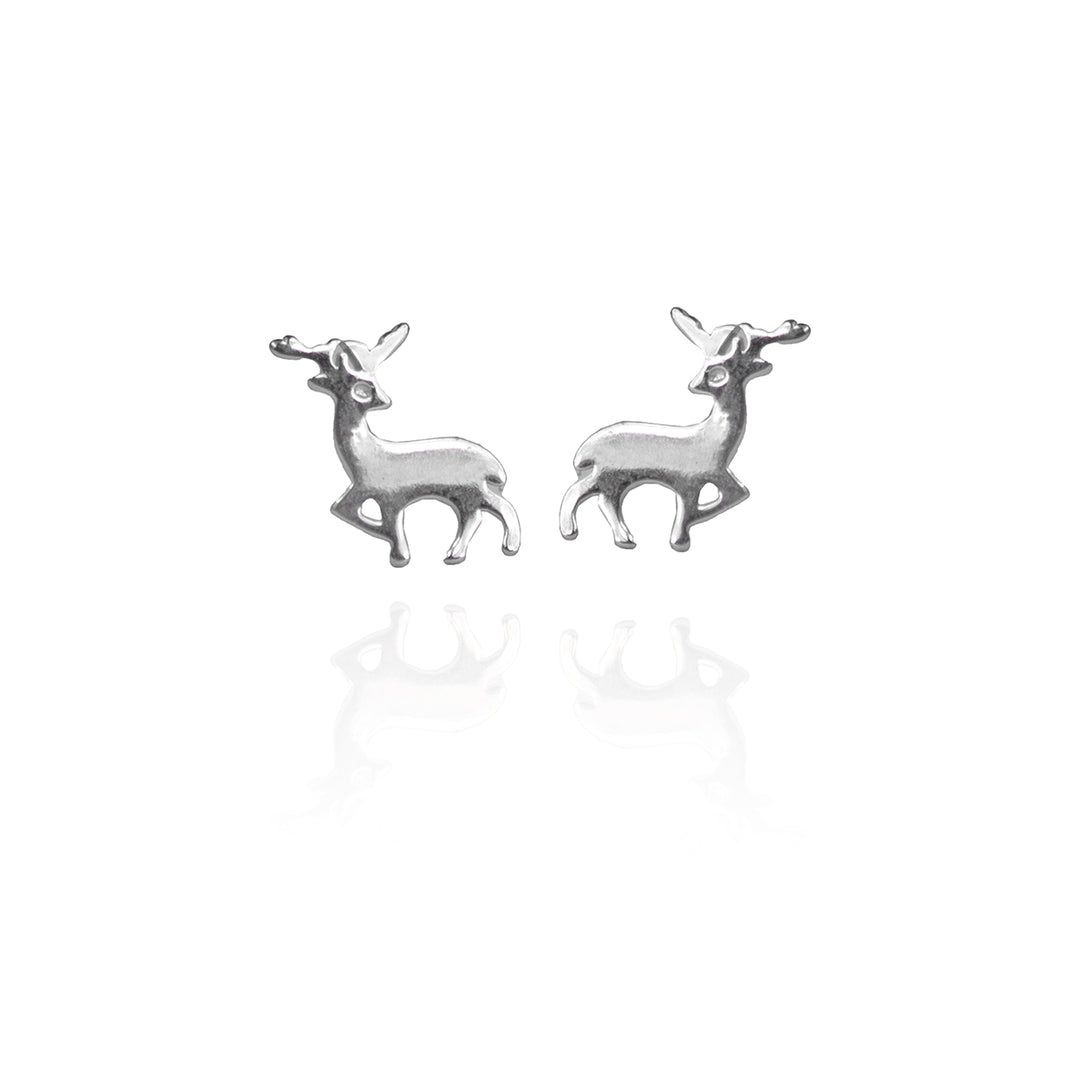 Silver Stag Studs