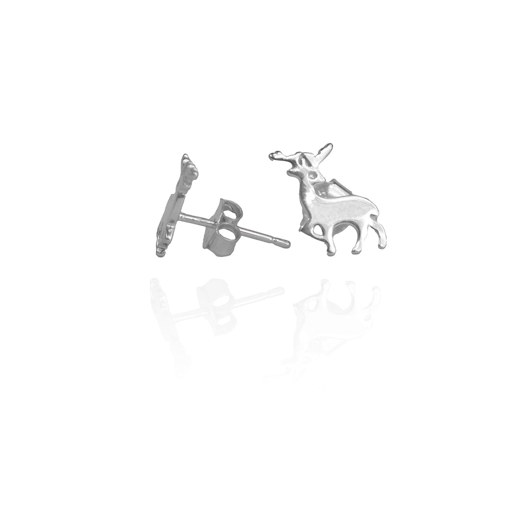 Silver Stag Studs