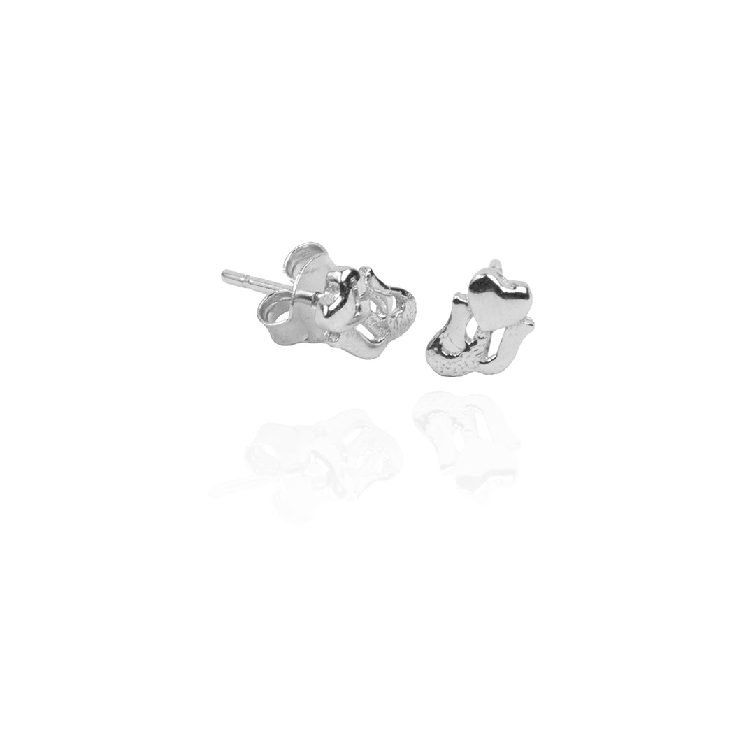 Heart on Pedestal Studs