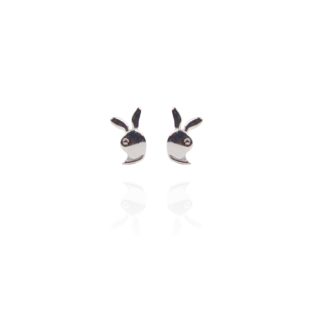 Cute Bunny Silver Studs