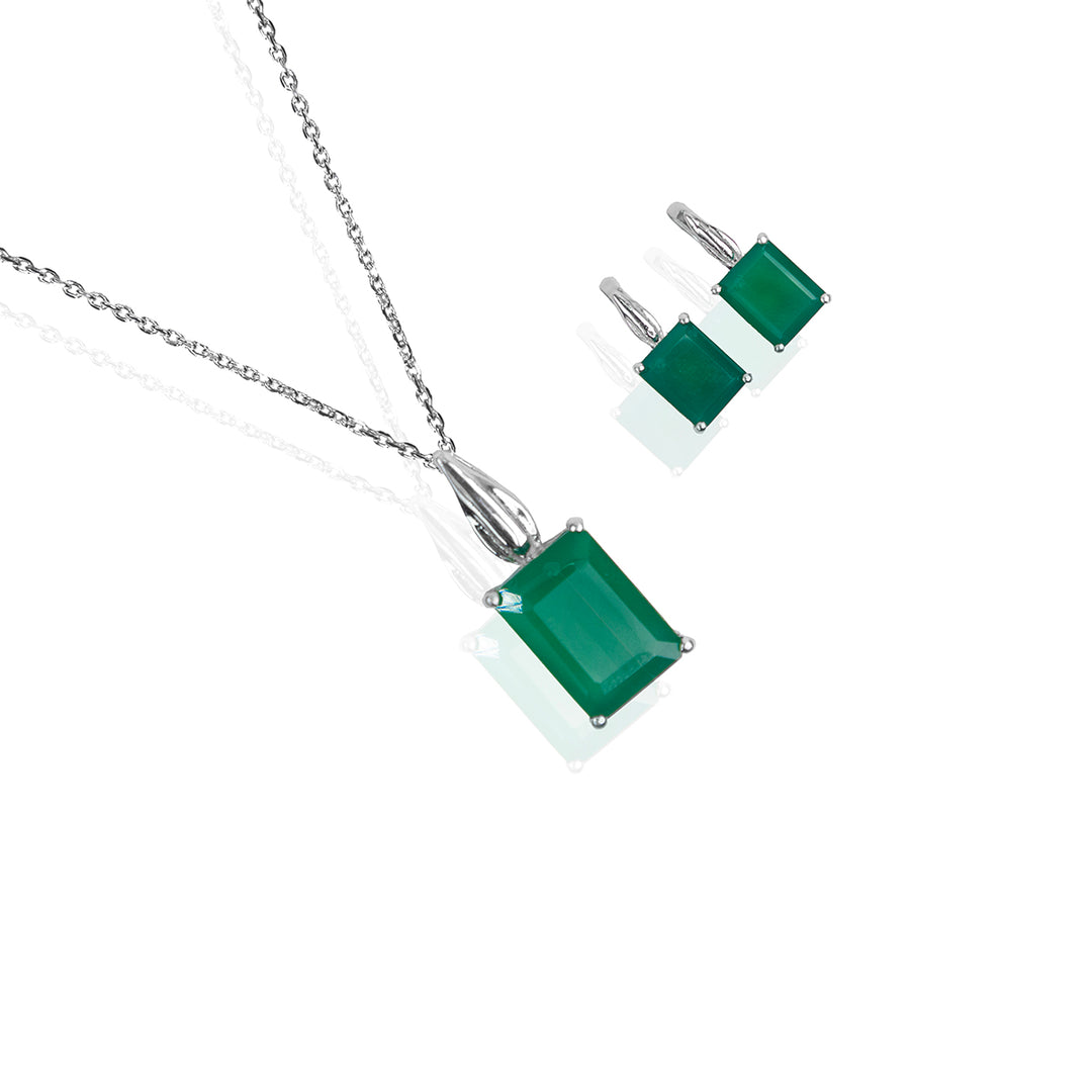 Emerald Green Classic Pendant Set