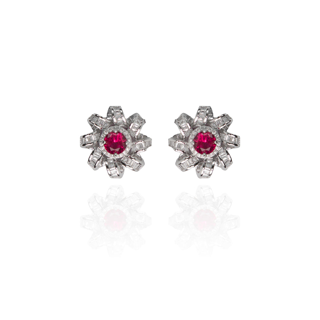Dazzling Pink Stone Pendant Set