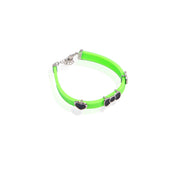 Quirky Green Band Silver Bracelet