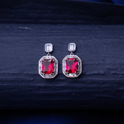 Statement Red Gemstone Earrings