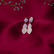 Floral Impression White Stone Earrings