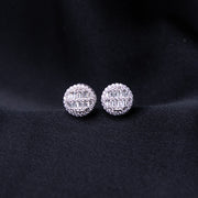 Classic Round Embellished Silver Studs
