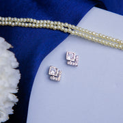 Polished White Stone Sterling Silver Studs