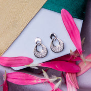 Stylish Silver Embellished Earrings
