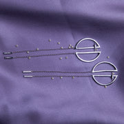 Geometric Silver Chain Earrings