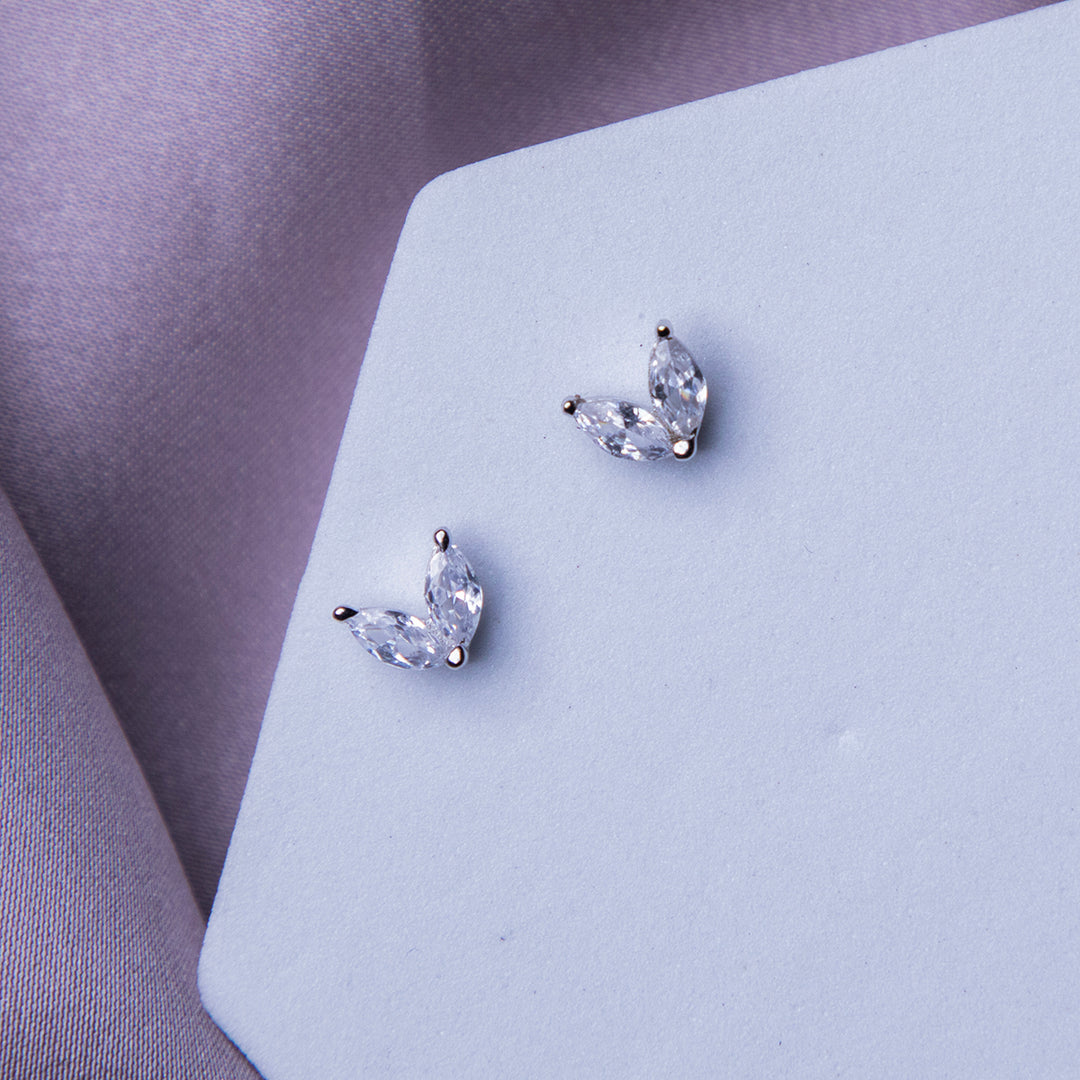 Minimalistic White Stone Studs