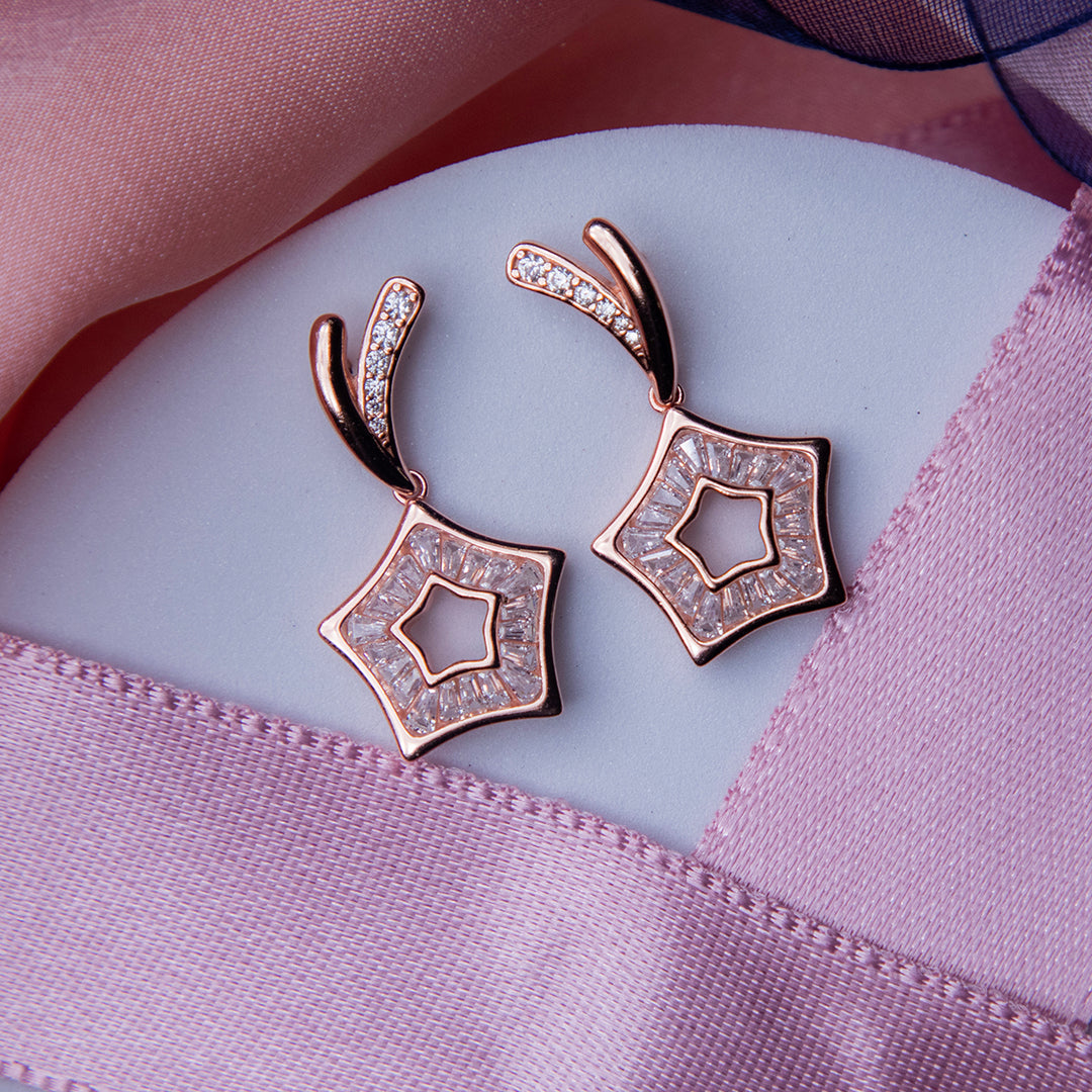 Sirius Star Rose Gold Earrings