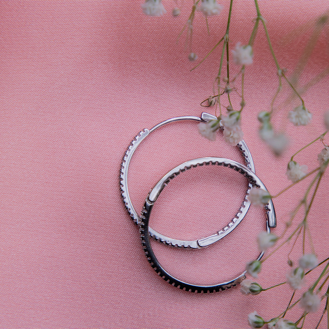 Chic Bangle Styled Silver Hoops