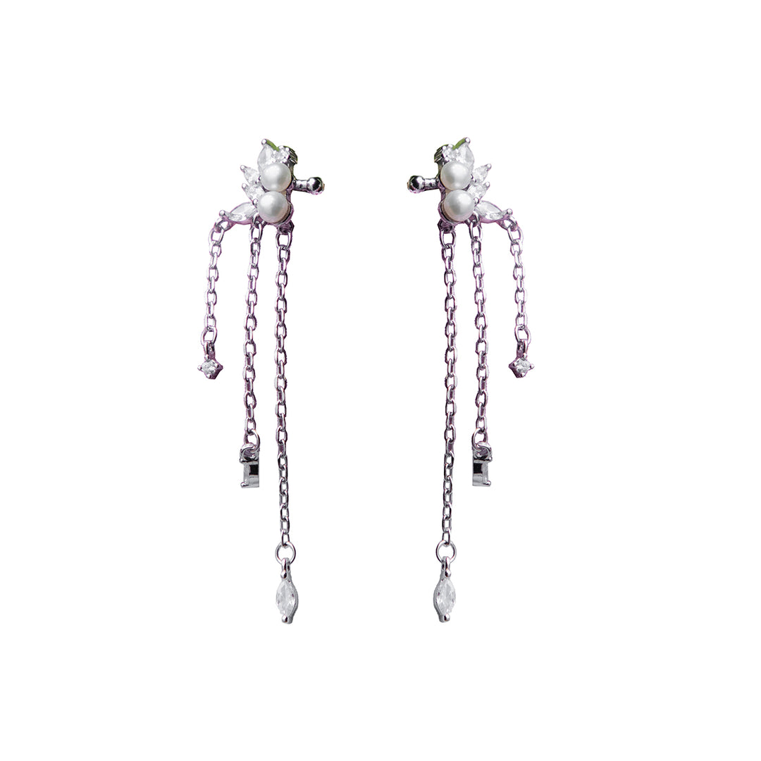 Elegant Silver Drop Ear Cuffs