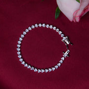 Heart Shape Cut Tennis Bracelet