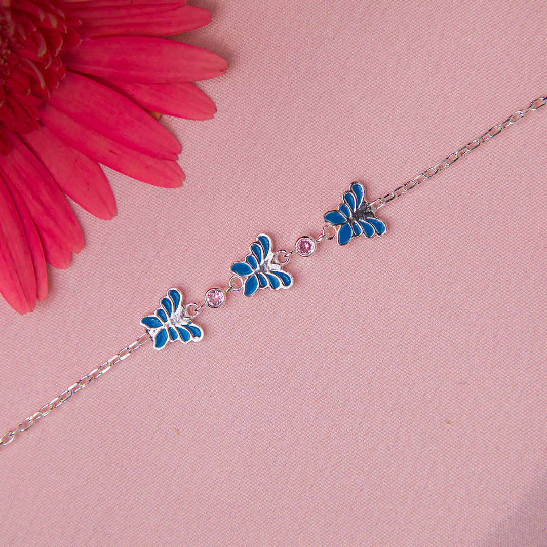 Blue Butterfly Charm Bracelet