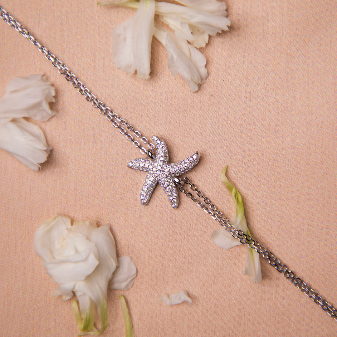 Embellished Starfish Charm Bracelet