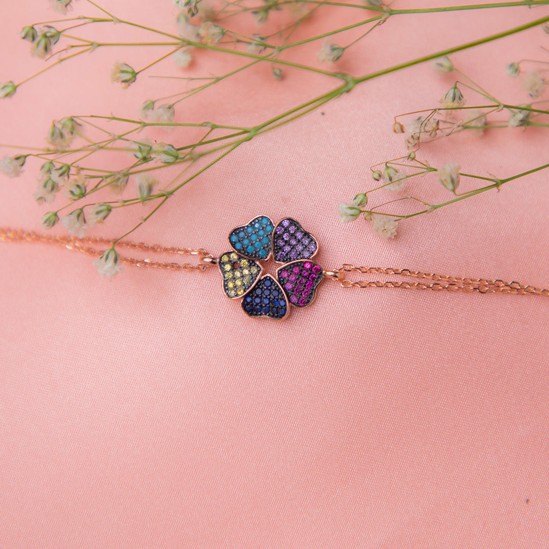 Multicolored Lucky Clover Bracelet