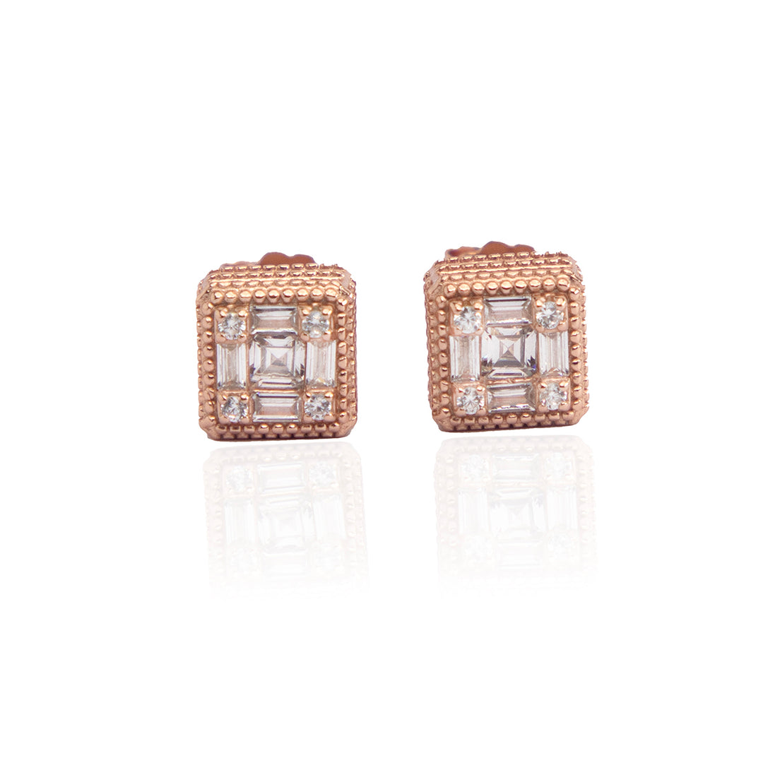 Rose Gold Glittering Studs