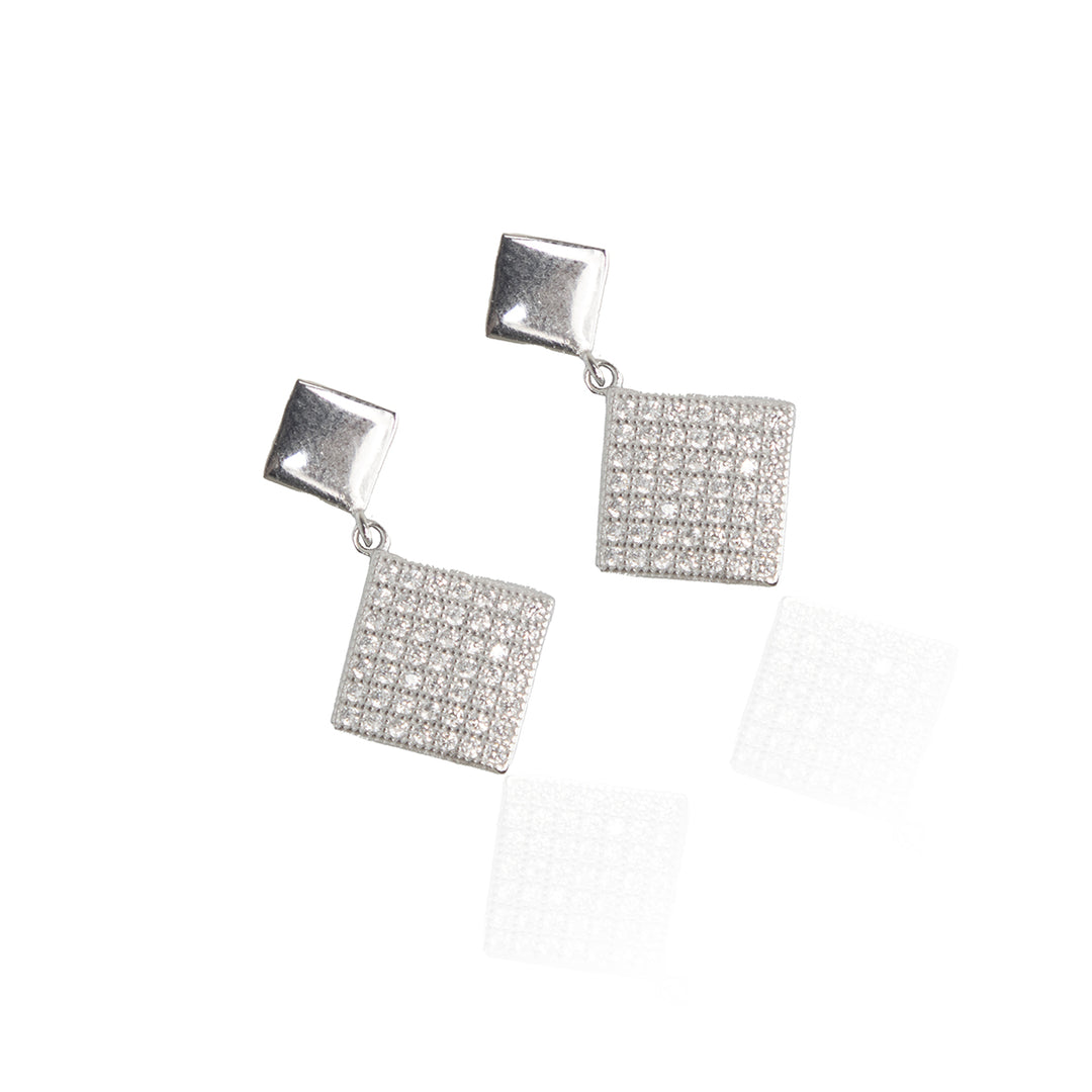 Glitzy Geometric Drop Earrings