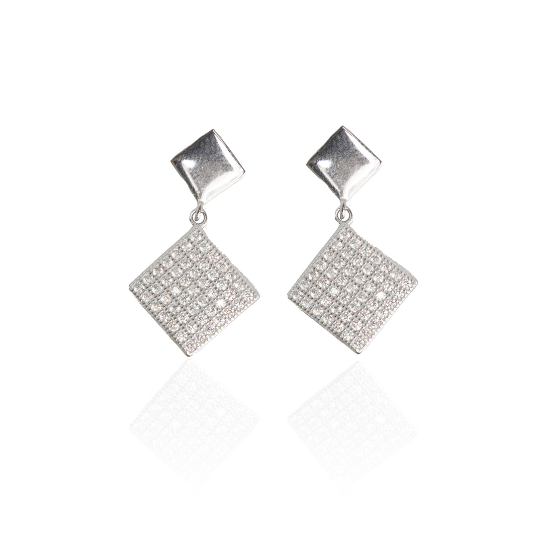 Glitzy Geometric Drop Earrings